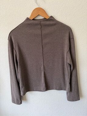H&M Ribbed Mock Neck Knit Long Sleeve Top